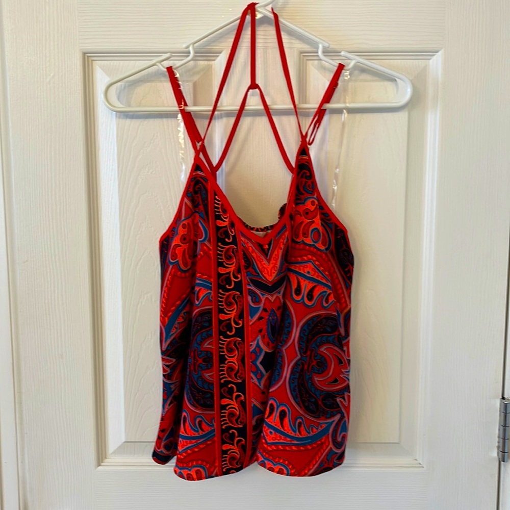Gianni Bini Red Paisley Tank